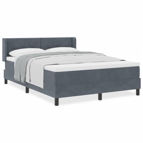 Box Spring Krevet s Madracem Tamno Siva 140x200 cm Baršun Cijena