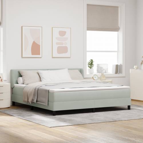 Box Spring Krevet s Madracem Svjetlosiva 180x200 cm Baršun Cijena