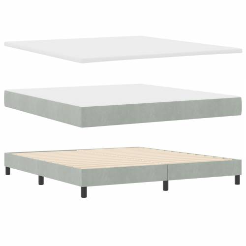 Box Spring Krevet s Madracem Svjetlosiva 180x200 cm Baršun Cijena