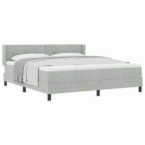 Box Spring Krevet s Madracem Svjetlosiva 180x200 cm Baršun Cijena