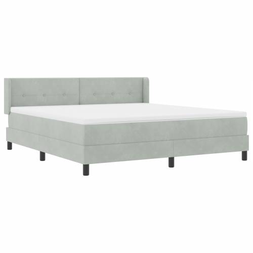 Box Spring Krevet s Madracem Svjetlosiva 180x200 cm Baršun Cijena