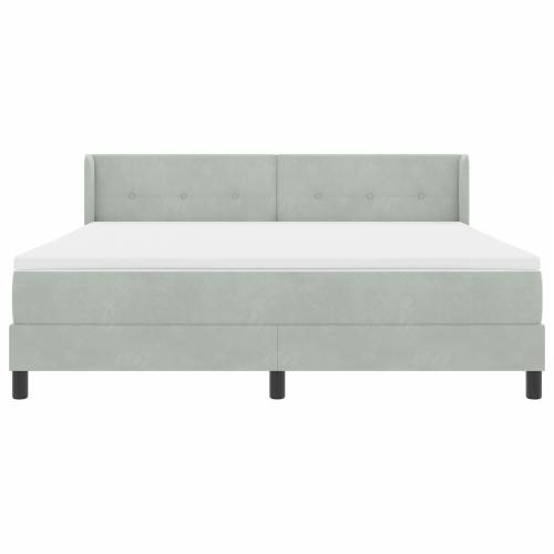 Box Spring Krevet s Madracem Svjetlosiva 180x200 cm Baršun Cijena
