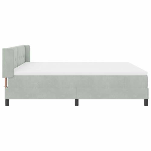 Box Spring Krevet s Madracem Svjetlosiva 180x200 cm Baršun Cijena