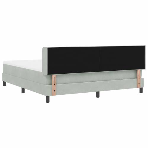 Box Spring Krevet s Madracem Svjetlosiva 180x200 cm Baršun Cijena