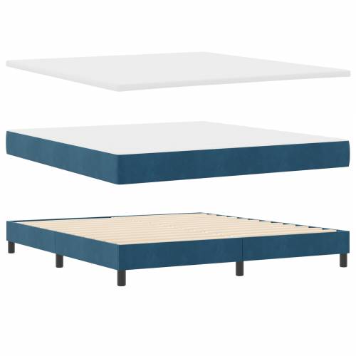 Box Spring Krevet s Madracem Tamno Plave Boje 180x200 cm Baršun Cijena