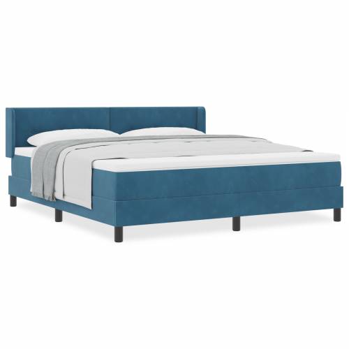 Box Spring Krevet s Madracem Tamno Plave Boje 180x200 cm Baršun Cijena