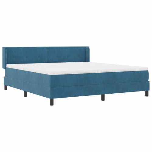 Box Spring Krevet s Madracem Tamno Plave Boje 180x200 cm Baršun Cijena