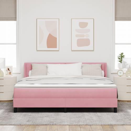 Okvir kreveta s madracem Ružičasta 180x200 cm Baršun Cijena