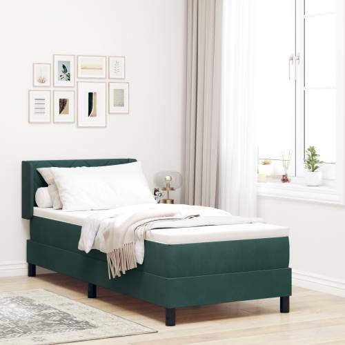 Box Spring Krevet s Madracem Tamnozelena 80x200 cm Baršun Cijena