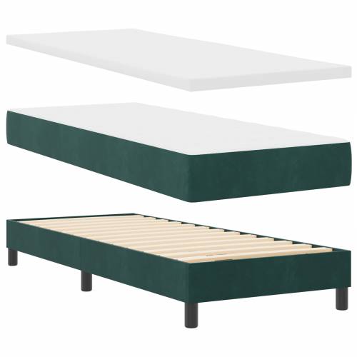 Box Spring Krevet s Madracem Tamnozelena 80x200 cm Baršun Cijena
