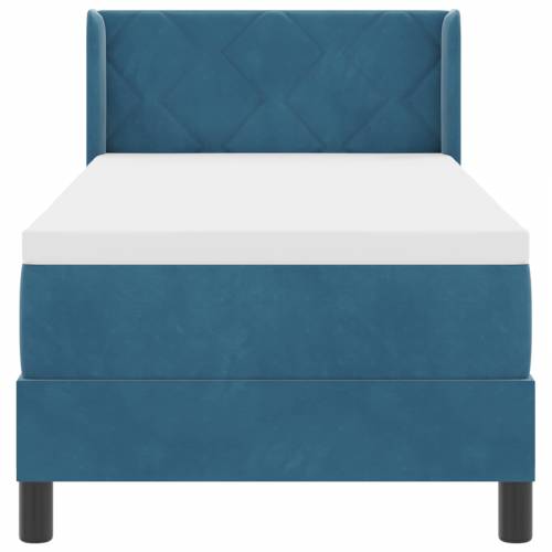 Box Spring Krevet s Madracem Tamnoplavi 80x200 cm Baršun Cijena