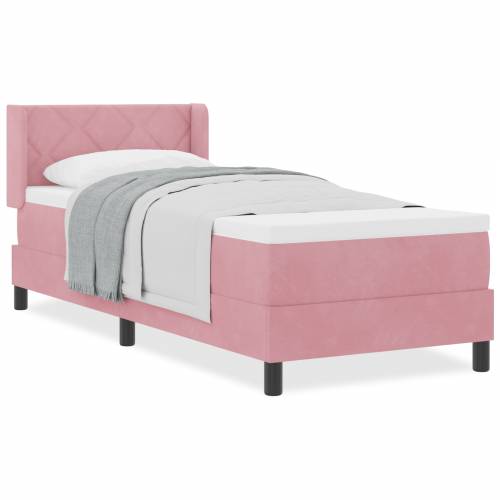 Box Spring Krevet s Madracem Ružičasti 80x200 cm Baršun Cijena