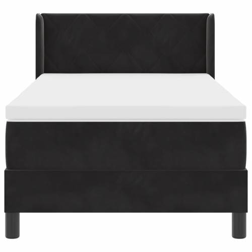 Box Spring Krevet s Madracem Crna 90x190 cm Baršun Cijena