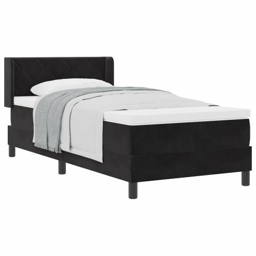Box Spring Krevet s Madracem Crni 90x200 cm Baršun Cijena
