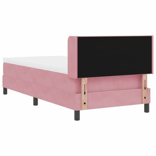 Box Spring Krevet s Madracem Ružičasta 90x200 cm Baršun Cijena