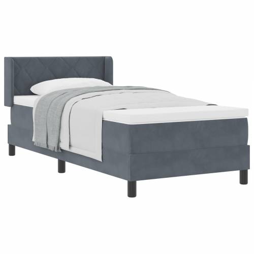Box Spring Krevet s Madracem Tamno Siva 100x200 cm Baršun Cijena