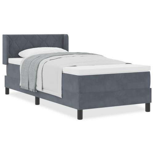 Box Spring Krevet s Madracem Tamno Siva 100x200 cm Baršun Cijena