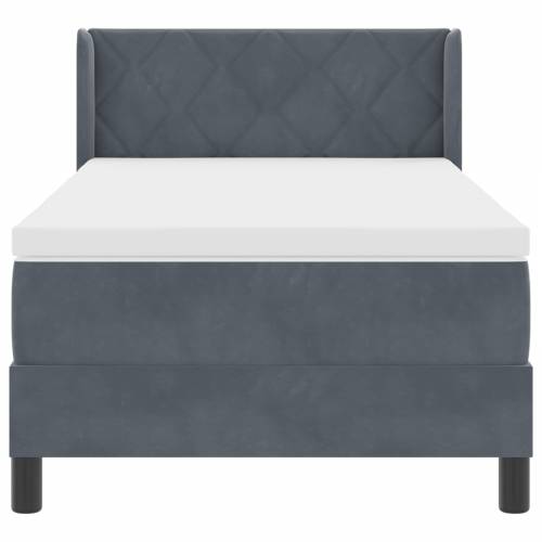 Box Spring Krevet s Madracem Tamno Siva 100x200 cm Baršun Cijena
