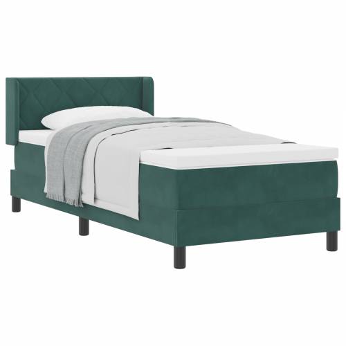 Box Spring Krevet s Madracem Tamno Zelena 100x200 cm Baršun Cijena