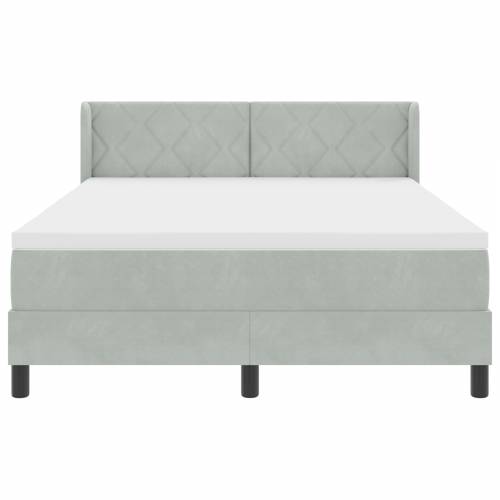 Krevet s podnicom i madracem svijetlo sivo 140x190 cm baršun Cijena
