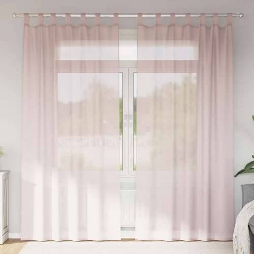 Voile zavjese s džepovima za šipke 2 kom svijetlo ružičaste - Svijetlo ružičasta 140 x 245 cm 1 s džepovima za šipke Cijena