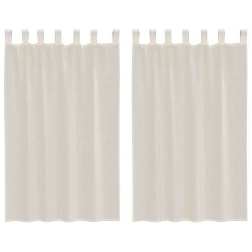 Voile zavjese s gornjim jezičcima 2 kom krem - Krema 140 x 175 cm 1 s jezičkom na vrhu Cijena