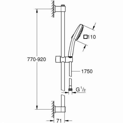 Set za tuširanje Grohe Vitalio Comfort 110 26932001 Chrome Metal 90 cm Cijena