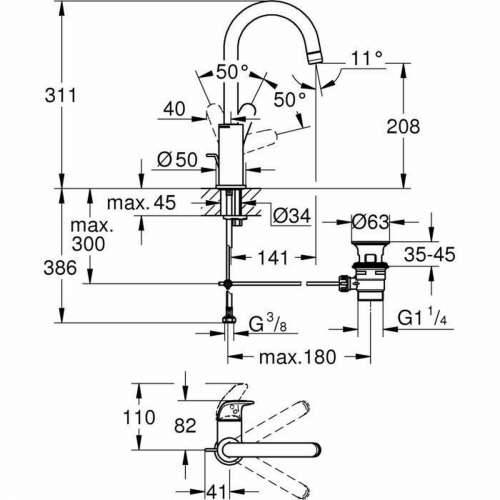 Slavina s jednom ručkom Grohe Swift - 24330001 Metal Cijena