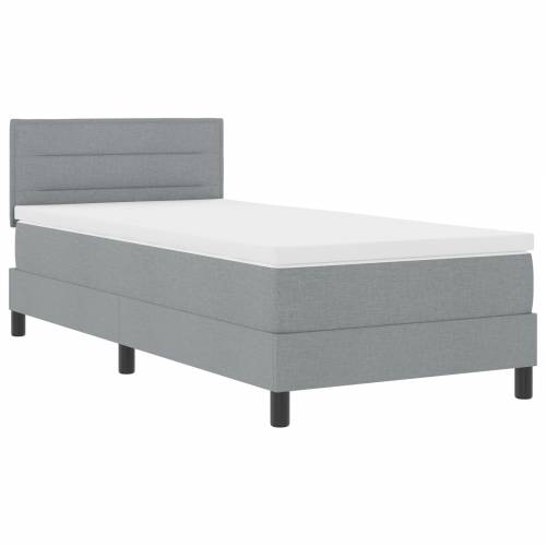 Box Spring Krevet s Dušekom Svijetlo Siva 90x190 cm Tkanina Cijena