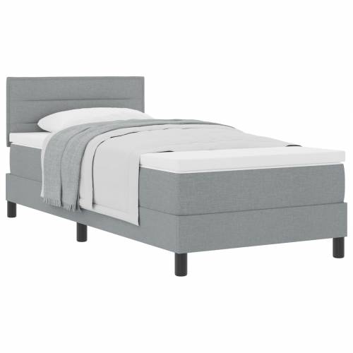 Box Spring Krevet s Dušekom Svijetlo Siva 90x190 cm Tkanina Cijena