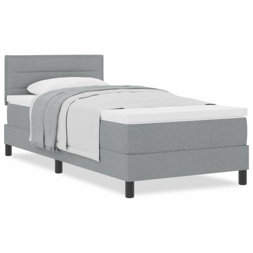 Box Spring Krevet s Dušekom Svijetlo Siva 90x190 cm Tkanina Cijena