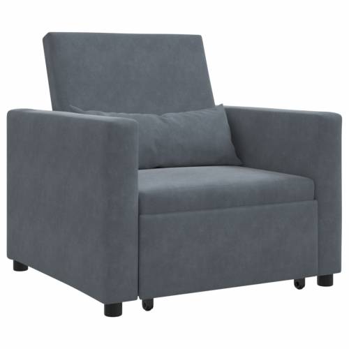 3-u-1 jednosobni sofa krevet pretvarajući tamno sivi pliš Cijena