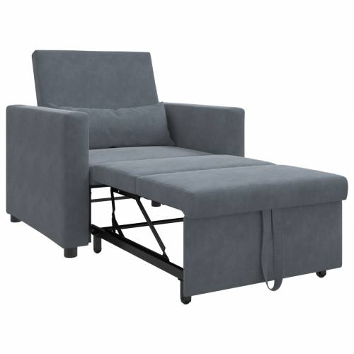 3-u-1 jednosobni sofa krevet pretvarajući tamno sivi pliš Cijena