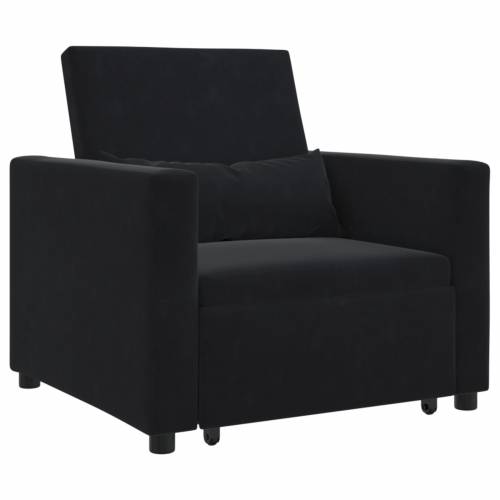 3-u-1 Sofa Krevet za Jednu Osobu Pretvoriv u Crni Baršun Cijena