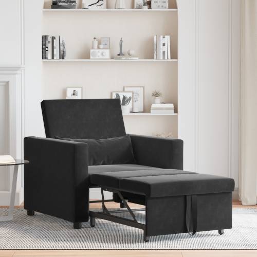 3-u-1 Sofa Krevet za Jednu Osobu Pretvoriv u Crni Baršun Cijena
