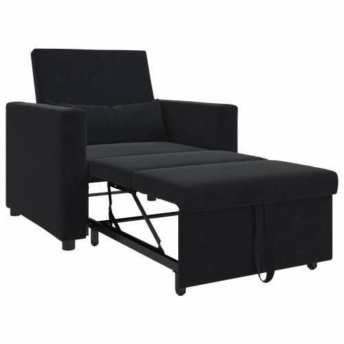 3-u-1 Sofa Krevet za Jednu Osobu Pretvoriv u Crni Baršun Cijena