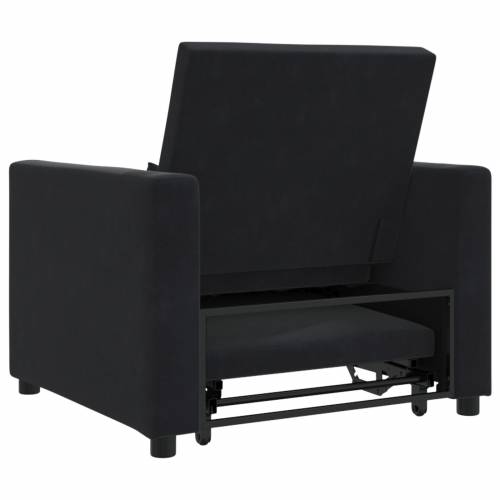 3-u-1 Sofa Krevet za Jednu Osobu Pretvoriv u Crni Baršun Cijena