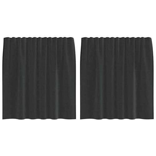 Voile zavjese s džepovima za šipke 2 kom crne - Crna 140 x 140 cm 1 s džepovima za šipke Cijena