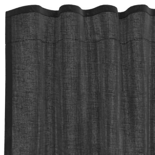 Voile zavjese s džepovima za šipke 2 kom crne - Crna 140 x 140 cm 1 s džepovima za šipke Cijena