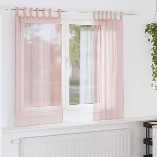 Voile zavjese s džepovima za šipke 2 kom svijetlo ružičaste - Svijetlo ružičasta 140 x 175 cm 1 s džepovima za šipke Cijena