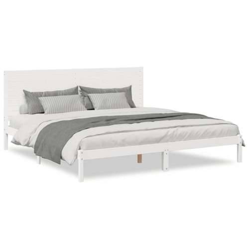 Dugi okvir kreveta bez madraca bijeli 180 x 210 cm masivno drvo - Bijela 180 x 210 cm Cijena