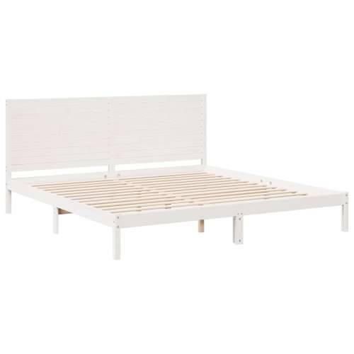 Dugi okvir kreveta bez madraca bijeli 180 x 210 cm masivno drvo - Bijela 180 x 210 cm Cijena