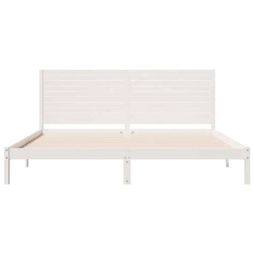 Dugi okvir kreveta bez madraca bijeli 180 x 210 cm masivno drvo - Bijela 180 x 210 cm Cijena