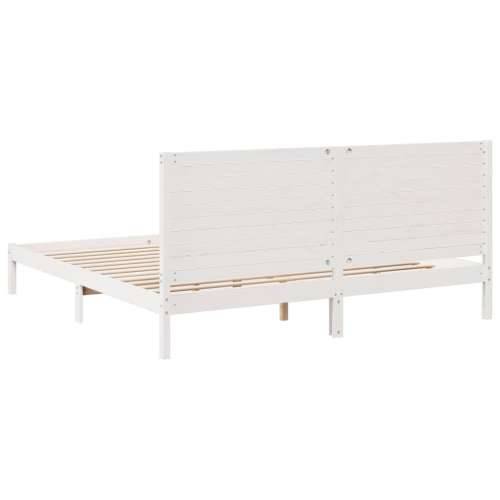 Dugi okvir kreveta bez madraca bijeli 180 x 210 cm masivno drvo - Bijela 180 x 210 cm Cijena