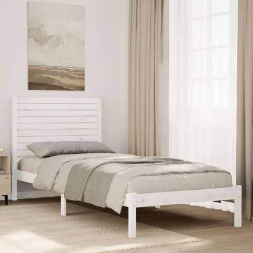 Dugi okvir kreveta bez madraca bijeli 90 x 220 cm masivno drvo - Bijela 90 x 220 cm Cijena
