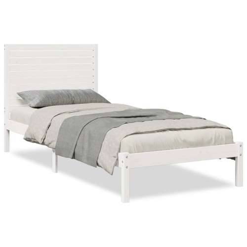 Dugi okvir kreveta bez madraca bijeli 90 x 220 cm masivno drvo - Bijela 90 x 220 cm Cijena