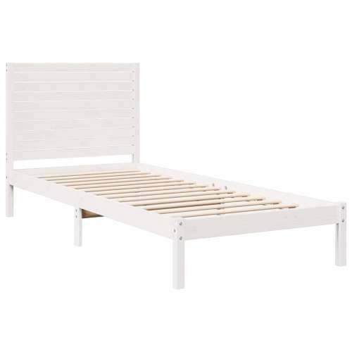 Dugi okvir kreveta bez madraca bijeli 90 x 220 cm masivno drvo - Bijela 90 x 220 cm Cijena