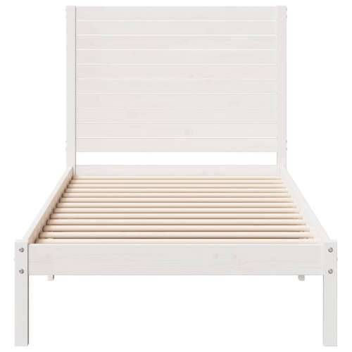 Dugi okvir kreveta bez madraca bijeli 90 x 220 cm masivno drvo - Bijela 90 x 220 cm Cijena