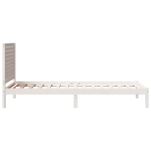 Dugi okvir kreveta bez madraca bijeli 90 x 220 cm masivno drvo - Bijela 90 x 220 cm Cijena