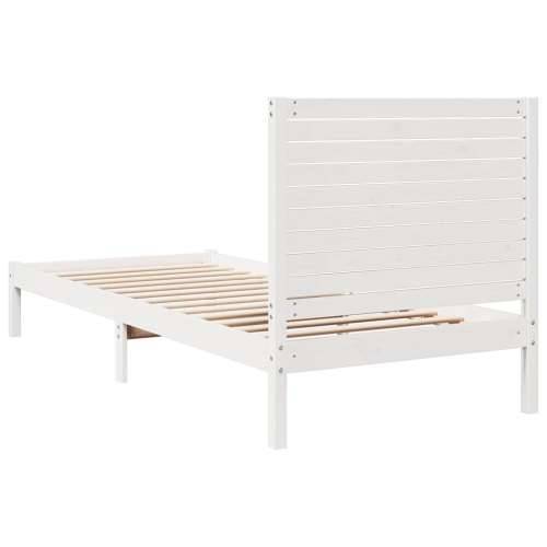 Dugi okvir kreveta bez madraca bijeli 90 x 220 cm masivno drvo - Bijela 90 x 220 cm Cijena